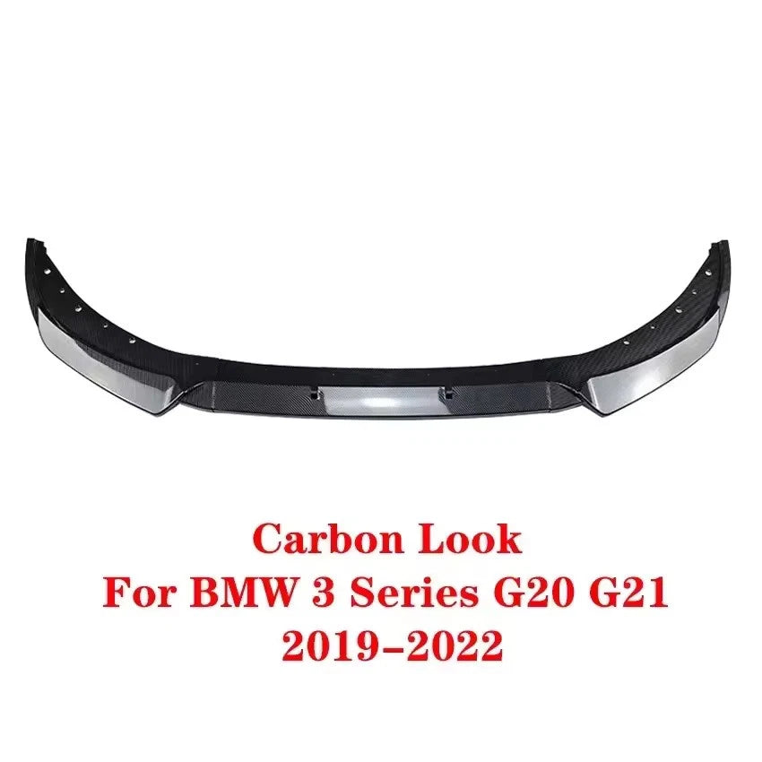 3Pcs Front Bumper Lip Splitter Kit Black Carbon for BMW 3 Series G20 G21 2019–22