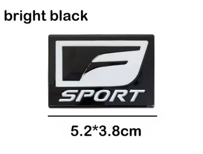 F Sport Black & White Badge Emblem with Adhesive 65mm x 45mm NEW Free Post AU