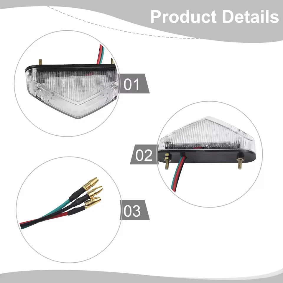 Universal 12-LED Motorcycle Taillight Red Brake/Stop Lamp for Rear Fender