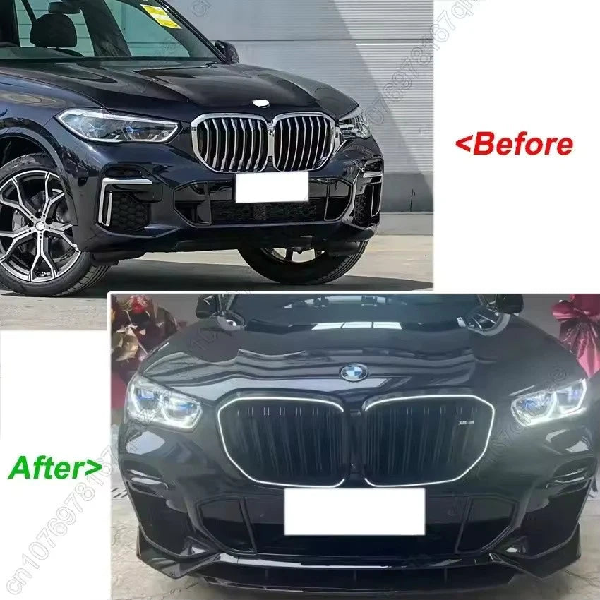 2019–2023 BMW X5 G05 LED Front Double Kidney Grille Racing Style Gloss Black
