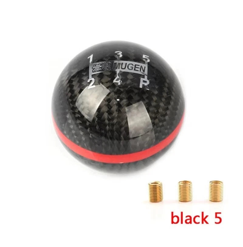 Mugen 5 / 6 Speed Carbon Fibre Red / Black Gear Shift Knob NEW JDM for Honda