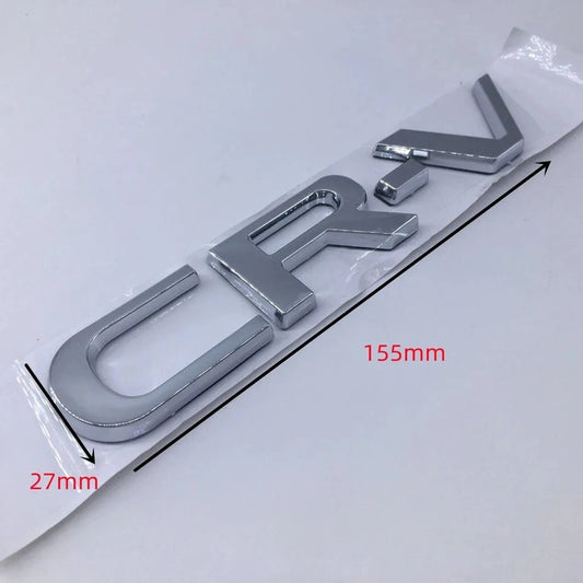 CRV Badge Emblem Chrome Silver / Black 155 x 27mm for Honda OEM Size NEW