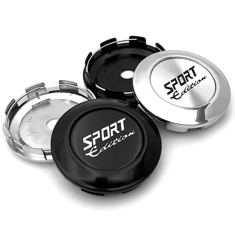4PCS Sports Edition Wheel Center Caps 77mm Outer 72mm Inner Hub Covers