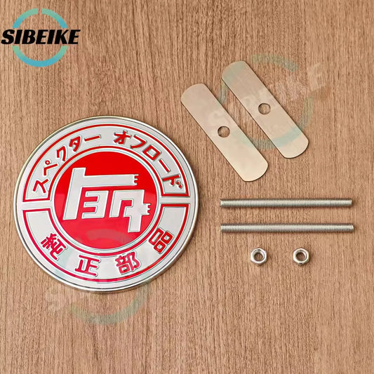JDM Japan Metal Car Emblem Badge Black Red Blue Front Grill Sticker Universal