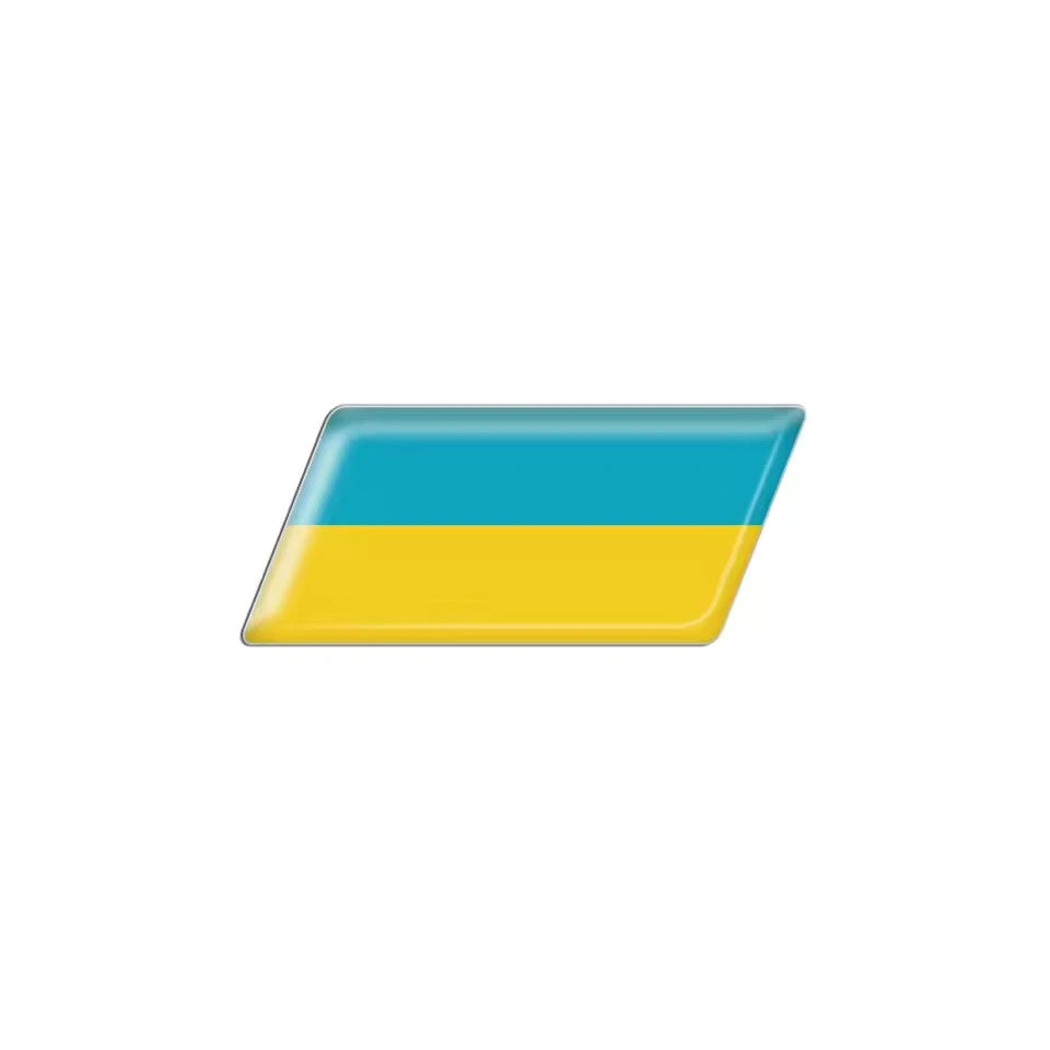 Metal Flag Car Emblem Badge Russia Italy England Ukraine German Spain France USA