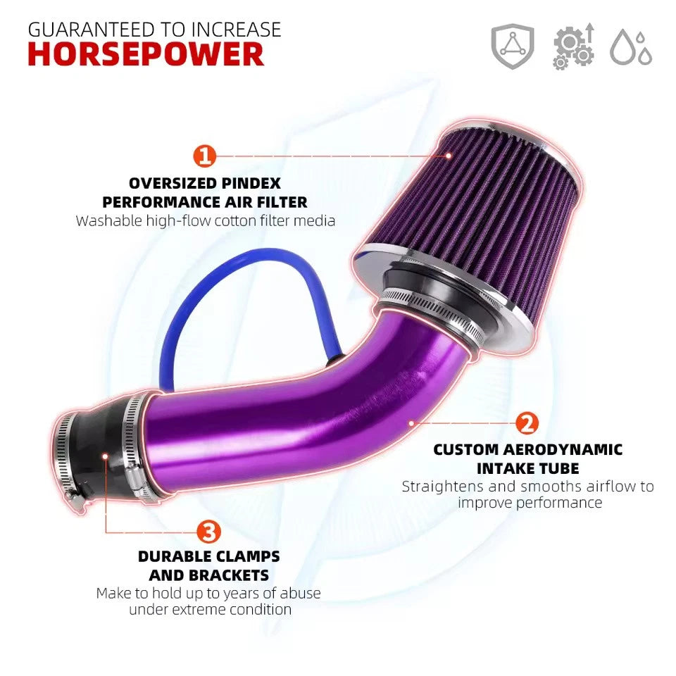 Short Ram Intake Pod Filter High Flow Pipe Kit 76mm Universal Fitment OFI109