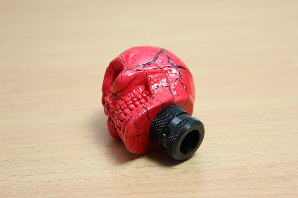 Anatomic Skull Gear Shift Knob Red Resin & Aluminium M12 M10 M8 Universal