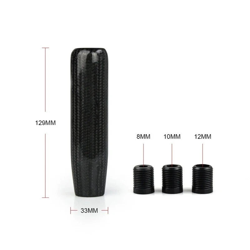 Real Carbon Long Extended Gear Shift Knob M12x1.25 M10x1.5 M10x1.25 M8x1.25