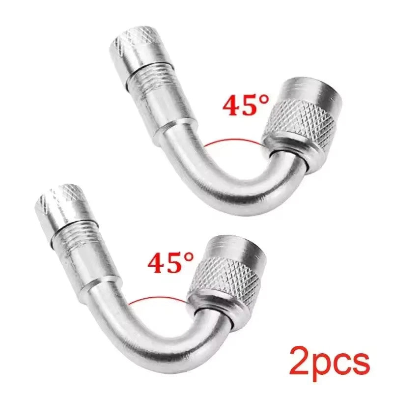 Universal 45° 90° 135° Angle Valve Extension Adapter Bent Air Tyre Valve Connect