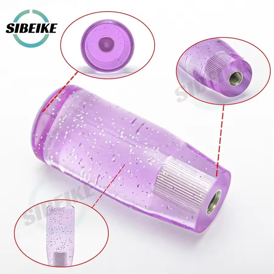 10CM Transparent Glitter Gear Shift Knob M12x1.25 M10x1.5 M10x1.25 M8x1.25
