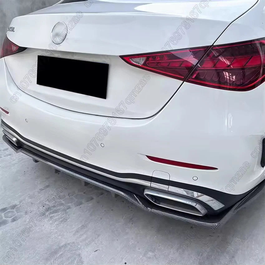 Rear Diffuser Bumper Spoiler Black for Mercedes-Benz C-Class W206 2022–2024