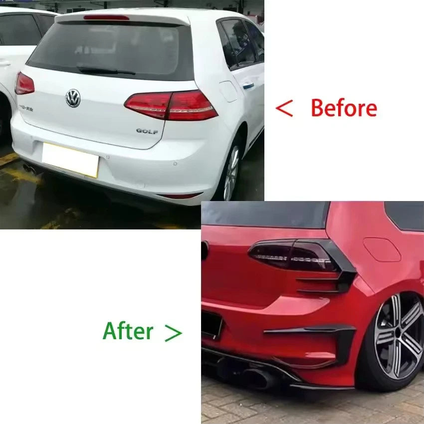 Gloss Black Rear Bumper Splitter Canard Spoiler for VW Golf 7 MK7 GTI R GTD