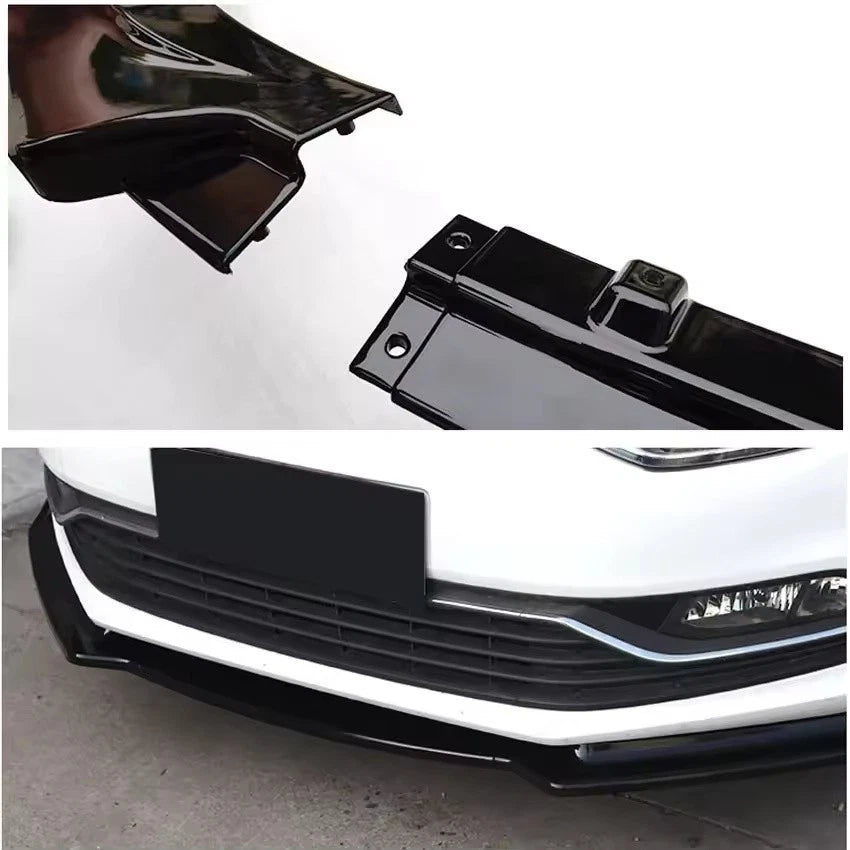 3 Piece ABS Spoiler Front Bumper Lip Splitter Kit for Volkswagen Polo 2014–2018