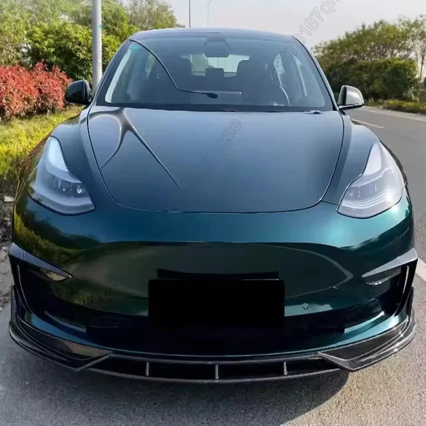 2017–2023 Tesla Model 3 Front Bumper Splitter Lip Diffuser Kit 4PCS Chin Spoiler