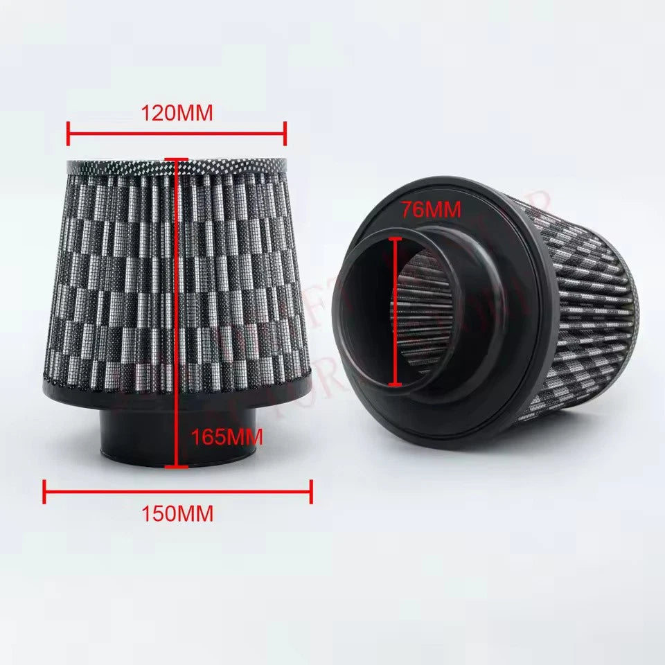 76mm High Flow Air Filter Universal 3" Cold Air Intake Filter Car Performance