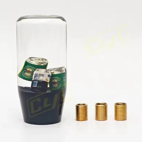 JDM Beer Cans Acrylic Gear Knob M8x1.25, M10x1.25, M10x1.5 Universal Fitment