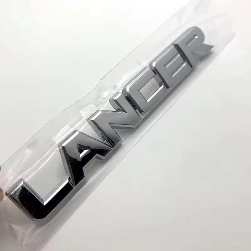 Lancer Chrome Silver Boot Emblem Badge with Adhesive Various Styles NEW