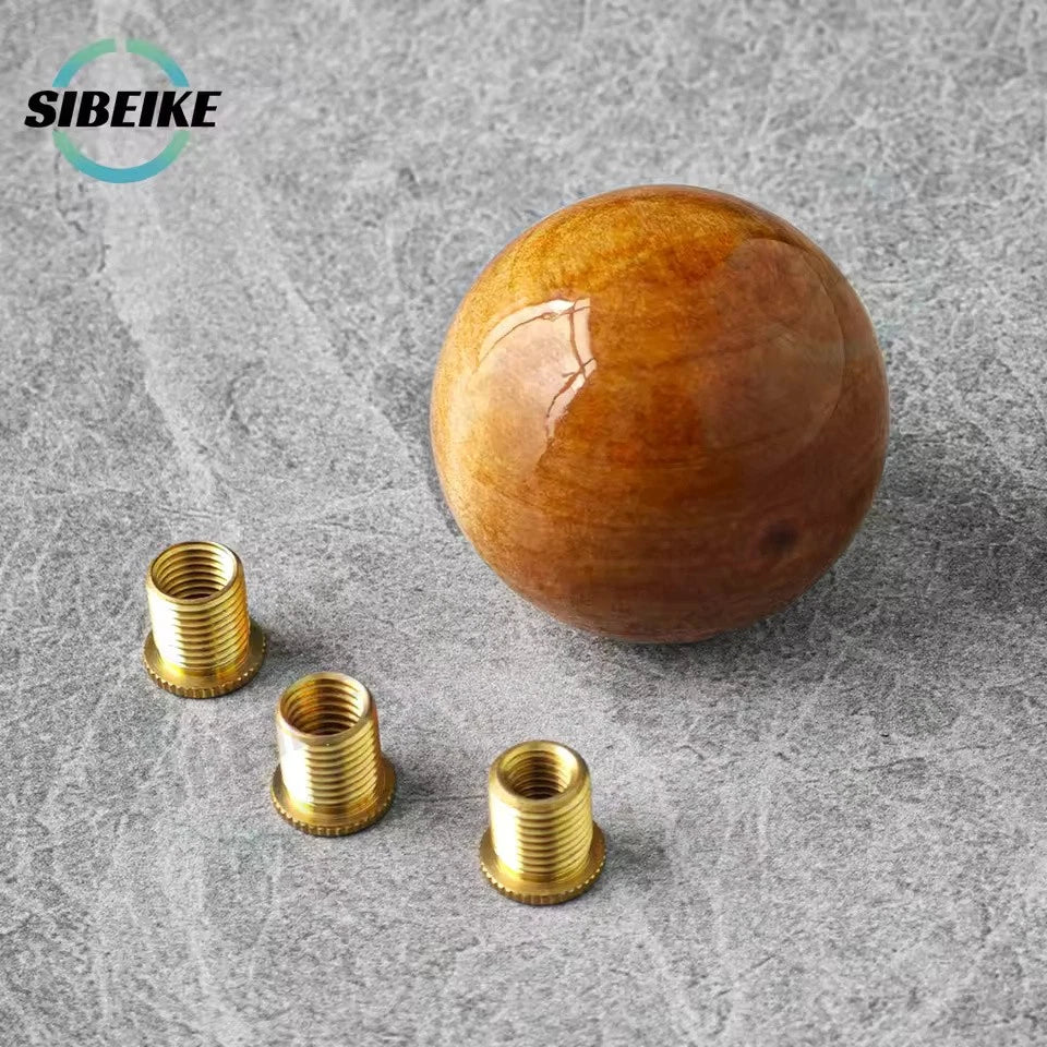 Classic Real Wood Round Shift Gear Knob M12x1.25 M10x1.5 M10x1.25 M8x1.25 NEW