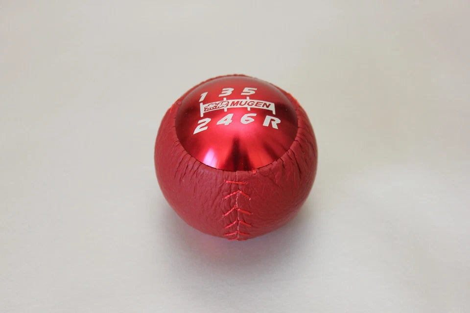 Mugen 6 Speed Gear Shift Knob 10x1.5 Red Leather Honda S2000 Integra CL9 CL7 HRV
