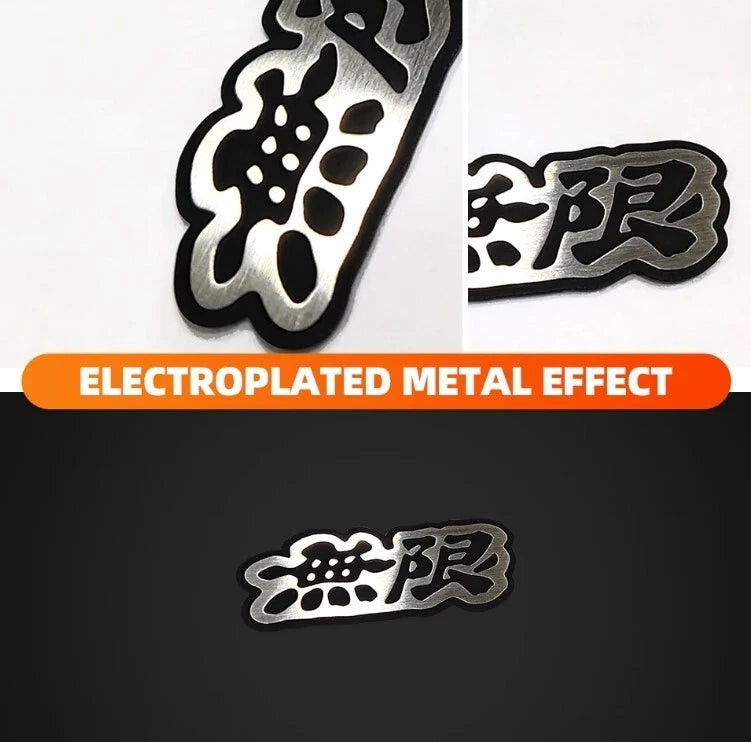 Mugen Lip Spoiler Badge Decal Brushed Metal for Honda Integra Civic Accord Jazz