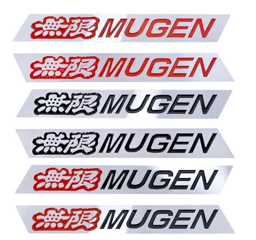 2x Mugen Power Spoiler Wing Badge Alloy Emblem for Honda Civic EK FK CL7 CL9