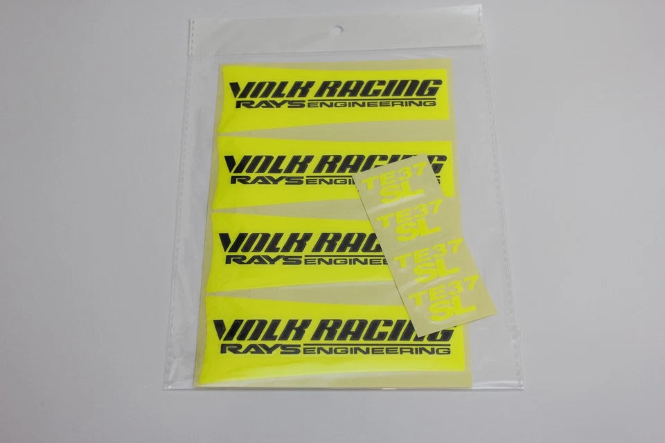8 x VOLK RAYS TE37 (Yellow) SL Black Edition Wheel Rim Decals Saga Ultra XT V