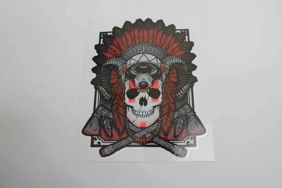 Native Indian Headdress Skull Decal Sticker for Car JDM Bike Toyota Subaru KIA