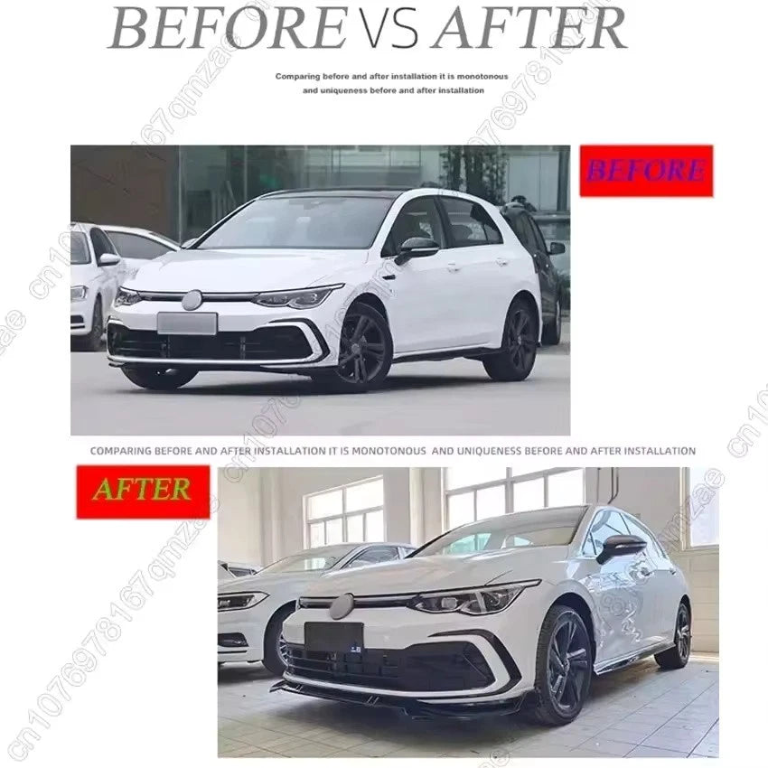 Front Bumper Chin Protector Lip Spoiler Body Kit for VW Golf 8 MK8 R-Line