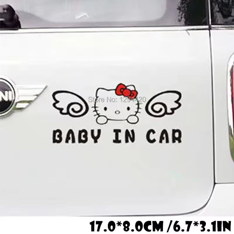 Cute Kitty Baby on Board Baby in Car Decal Vinyl Sticker for Windscreen Boot