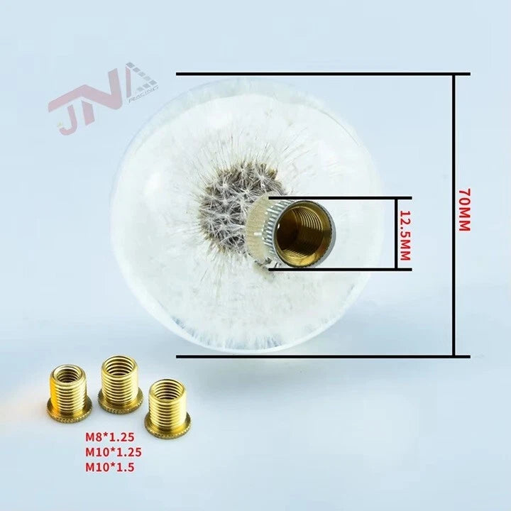 JDM Dandelion Flower Acrylic Gear Knob M81.25 M101.5 M101.25 M121.25 Universal