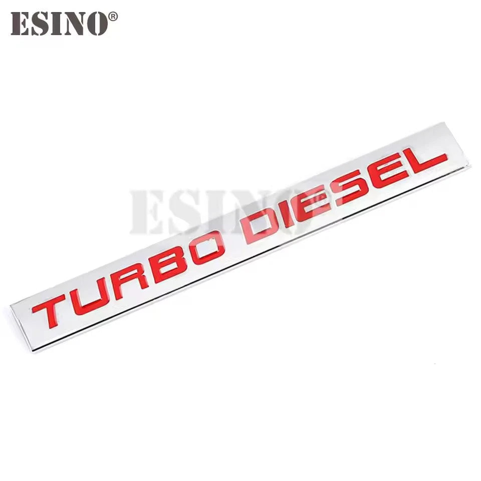 3D Metal Turbo Diesel Emblem Sticker Twin Turbo Supercharged Car Badge Red Black