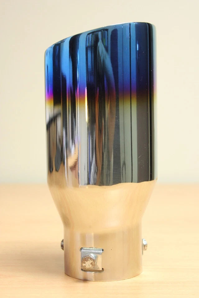 JDM C026 Burnt Titanium Exhaust Tips 56mm Inlet 85mm 3.5" Muffler Tail Pipe