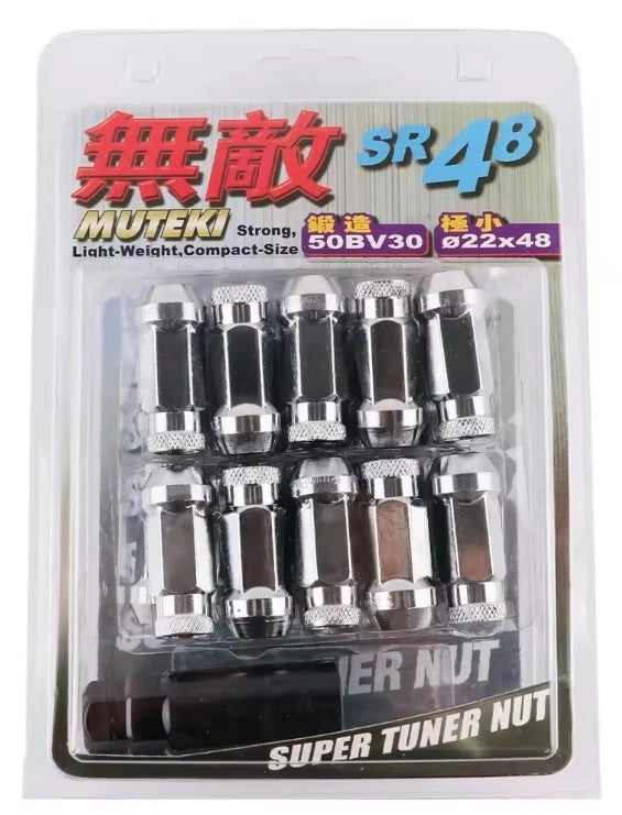 Muteki SR48 Steel Extended Open Racing Lock Lug Nuts M12x1.25 M12x1.5 20Pcs Set