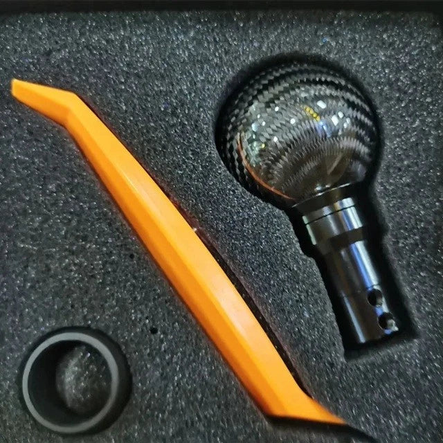 Carbon Fibre Gear Knob with Extension Shaft Black Blue Red Universal Fitment NEW
