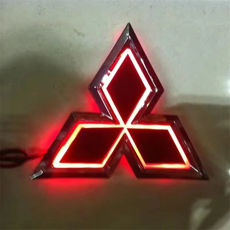 Light up Badge Emblem LED Red Blue White 118mm x 102mm for Mitsubishi NEW