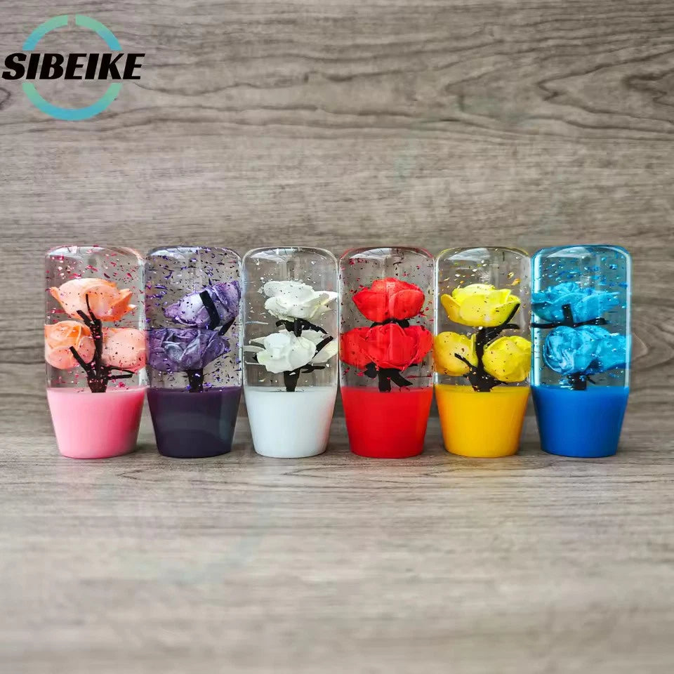 JDM Glitter Flower Shift Gear Knob 10CM M12x1.25 M10x1.5 M10x1.25 M8x1.25