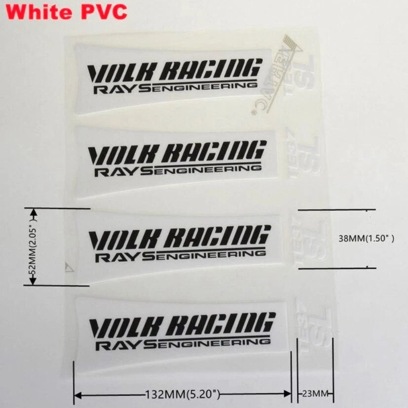 4 x RAYS TE37 SL Wheel Rim Decal Stickers 17 18 19" White Yellow Blue Green Red