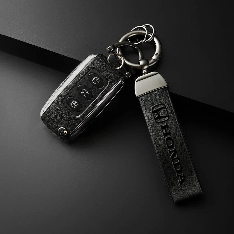 Honda Leather Keyring Keychain for Civic Accord Jazz Odyssey HRV CRV Prelude NEW