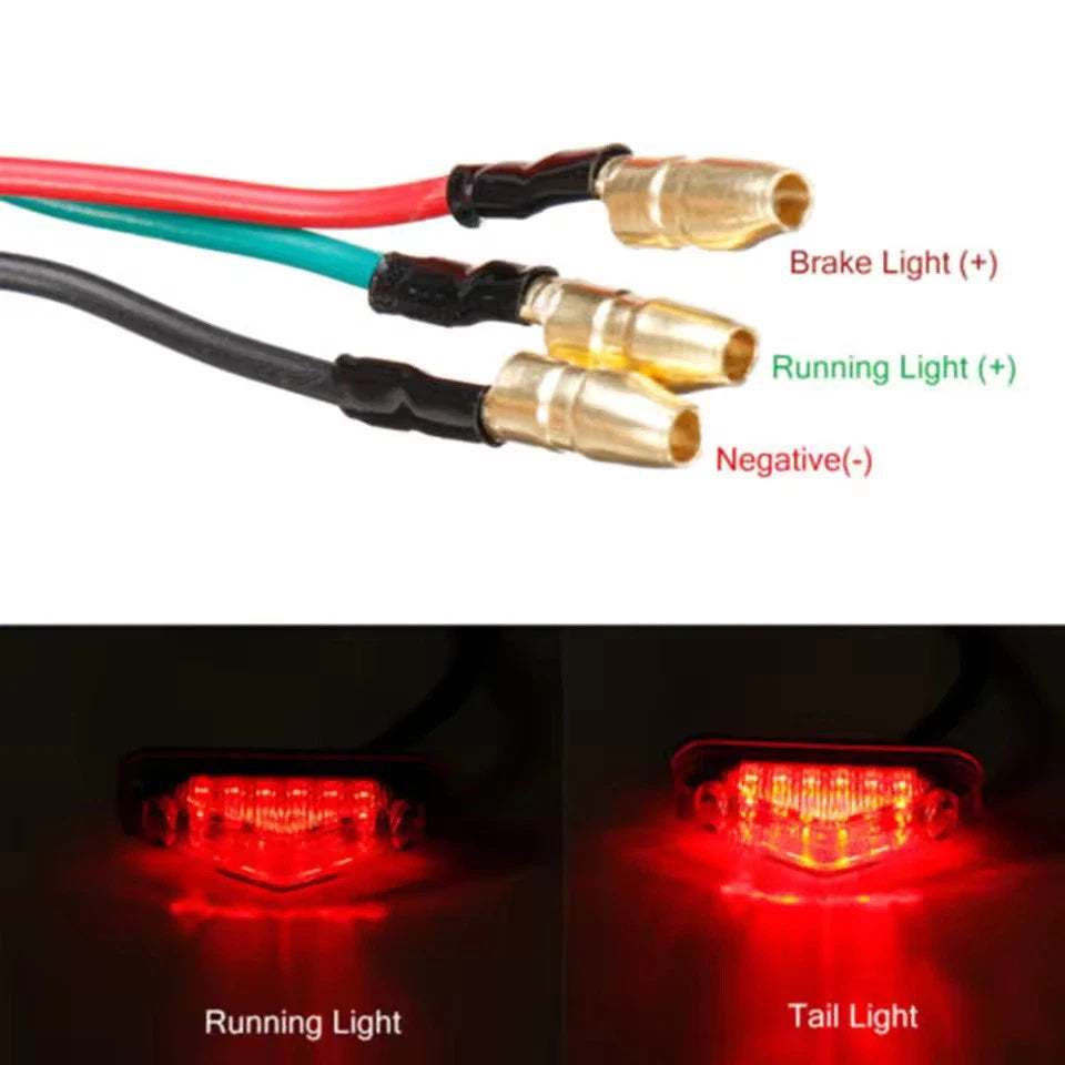 Universal 12-LED Motorcycle Taillight Red Brake/Stop Lamp for Rear Fender