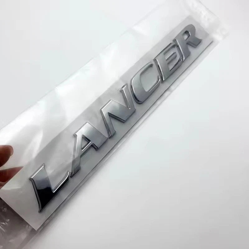 Lancer Chrome Silver Boot Emblem Badge with Adhesive Various Styles NEW