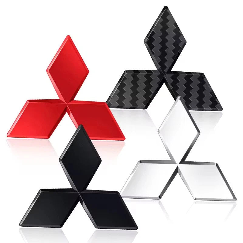 Steering Wheel Emblem Badge Silver Black Red Carbon for Lancer Outlander ASZ
