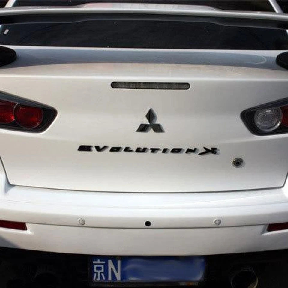 Evolution X 3D Boot Badge Emblem Matte Black for Lancer EVO 10 Rear Trunk
