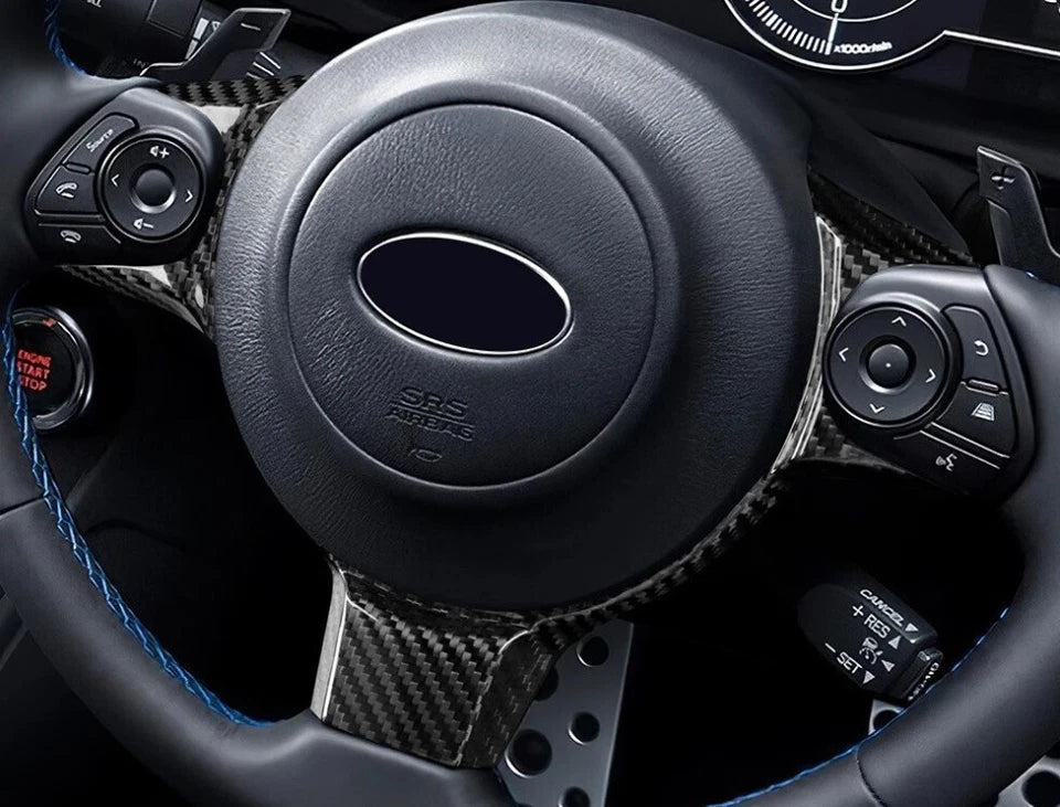 Steering Wheel Cover Trim Genuine Carbon Fibre fits Toyota GR 86 Subaru BRZ