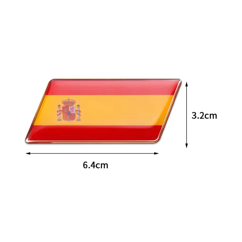 Metal Flag Car Emblem Badge Russia Italy England Ukraine German Spain France USA