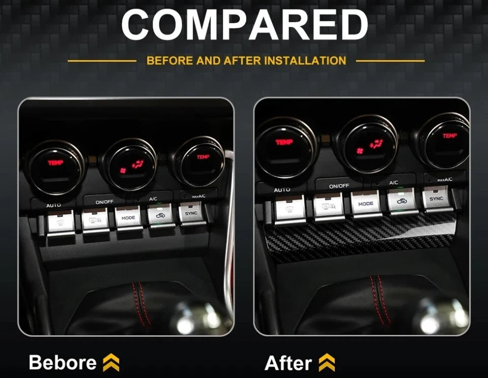 Dash Console Trim Cover Genuine Carbon Fibre fits Toyota GR86 Subaru BRZ 22 23