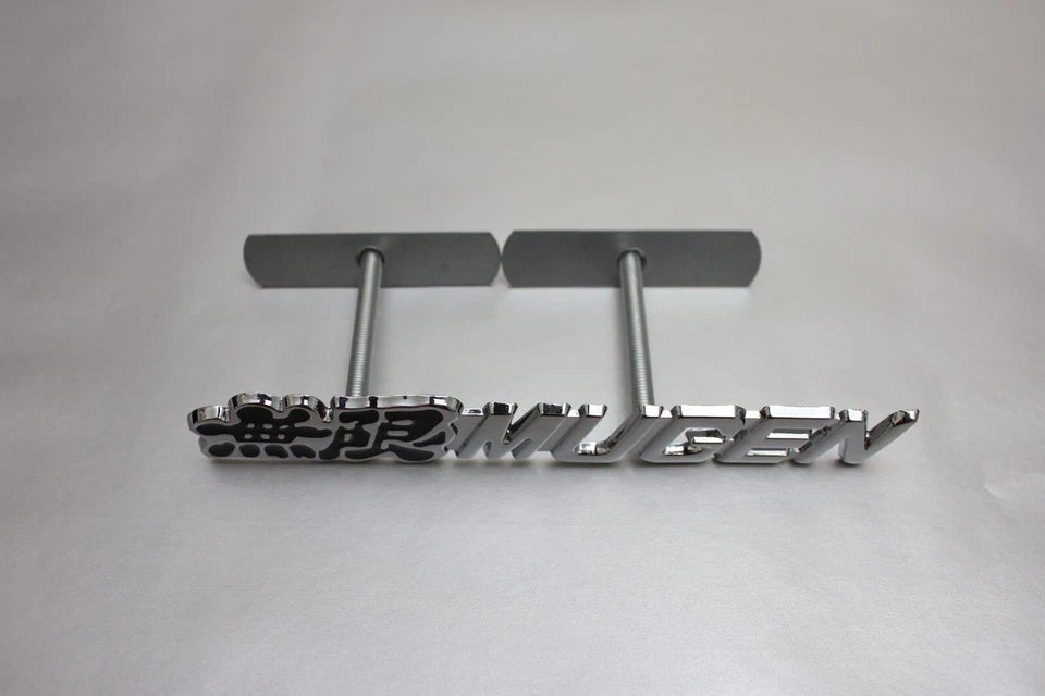 Mugen Honda Grill Badge Black Chrome Metal Alloy Emblem City Type R S Integra