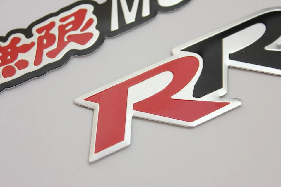 Mugen Power RR Brushed Aluminium Emblem Badge for Honda Civic Type R FD2 R81