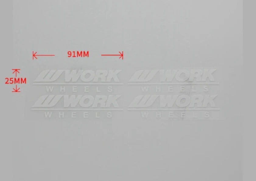 4 x Work Wheels Meister Wheel Decal Sticker White for CR01 S1 I1 M1 S1HC Xstrap