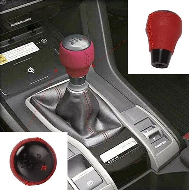 Type R 6 Speed Red Leather Gear Knob for Honda Civic FD2 EK9 EG6 GK5 GD3 GK9 DC5