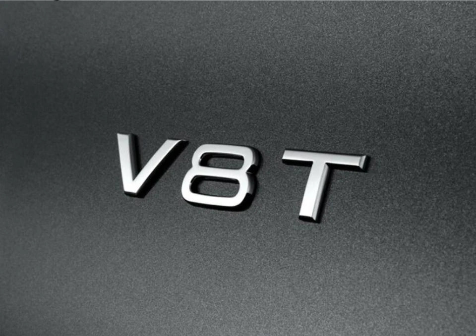 Audi V8T Fender Badge Emblem Chrome for A1 A3 A4 A5 A7 Q3 Q5 Q7 S4 S6 S7 S8 SQ5